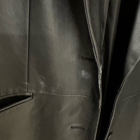 Zara Black Faux Leather Coat - Picture 5 of 5